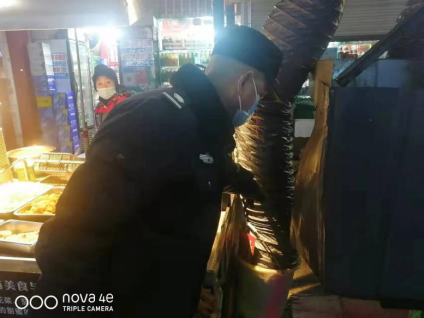 金仪社区开展餐饮油烟整治行动