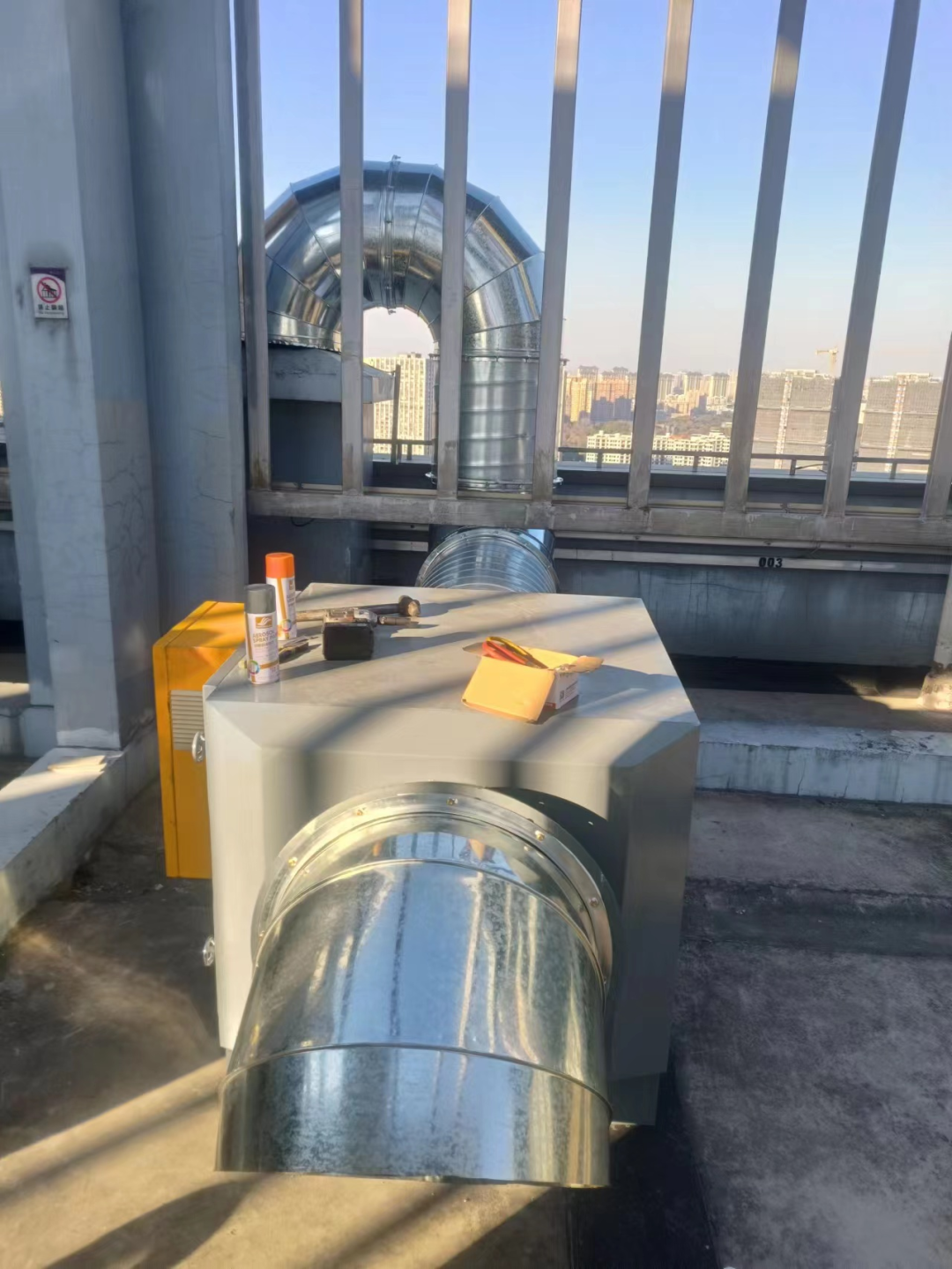 北港街道开展安装二次净化设备试点